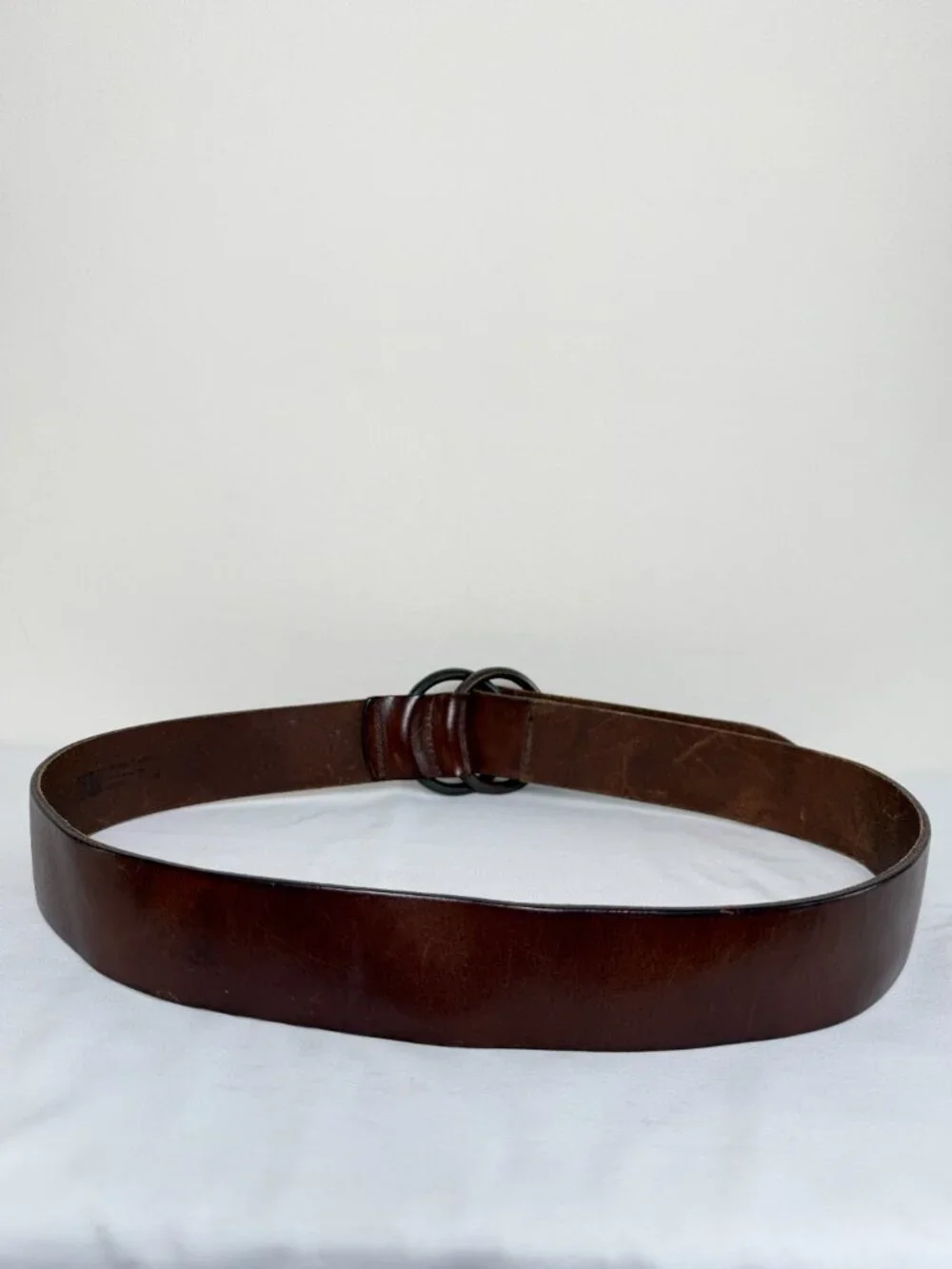 Vintage GAP Brown Leather Double O Ring Belt Medium